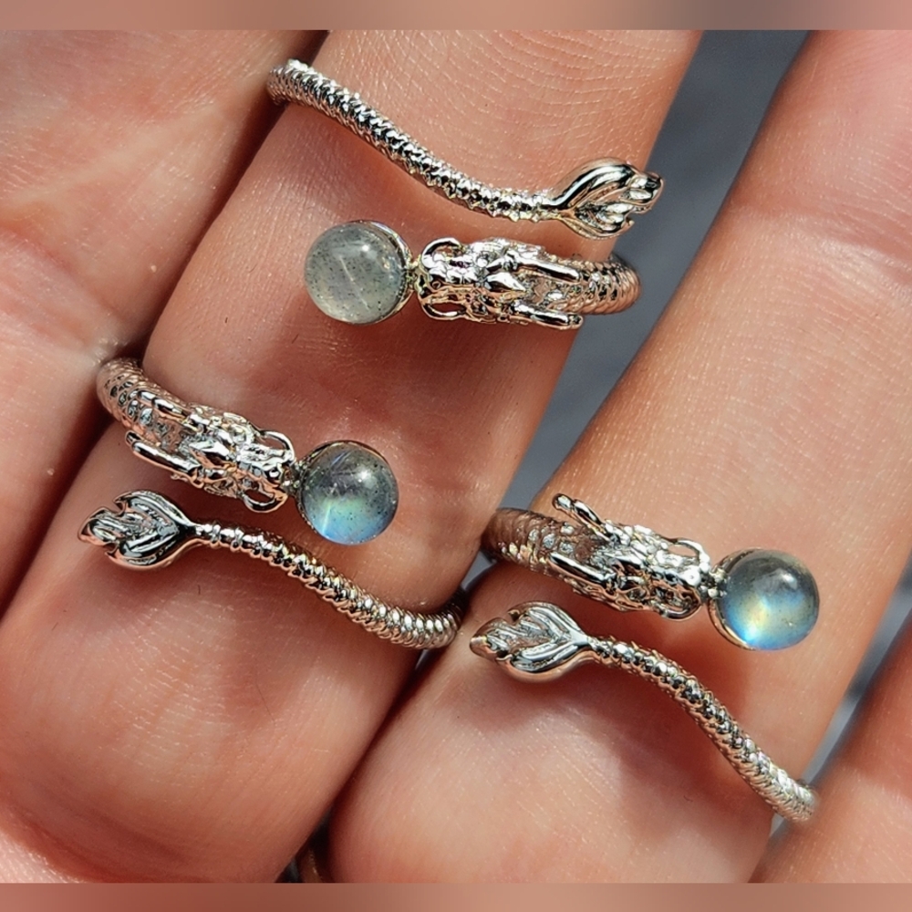 Labradorite Dragon Ring. Adjustable Crystal Jewle… - image 3